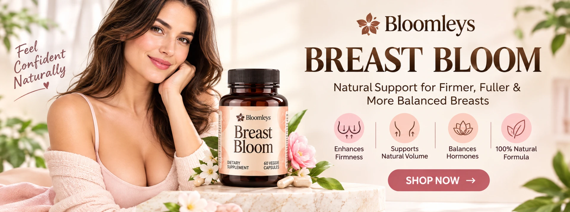 Bloomleys Breast Bloom — Natural Support for Firmer, Fuller & More Balanced Breasts